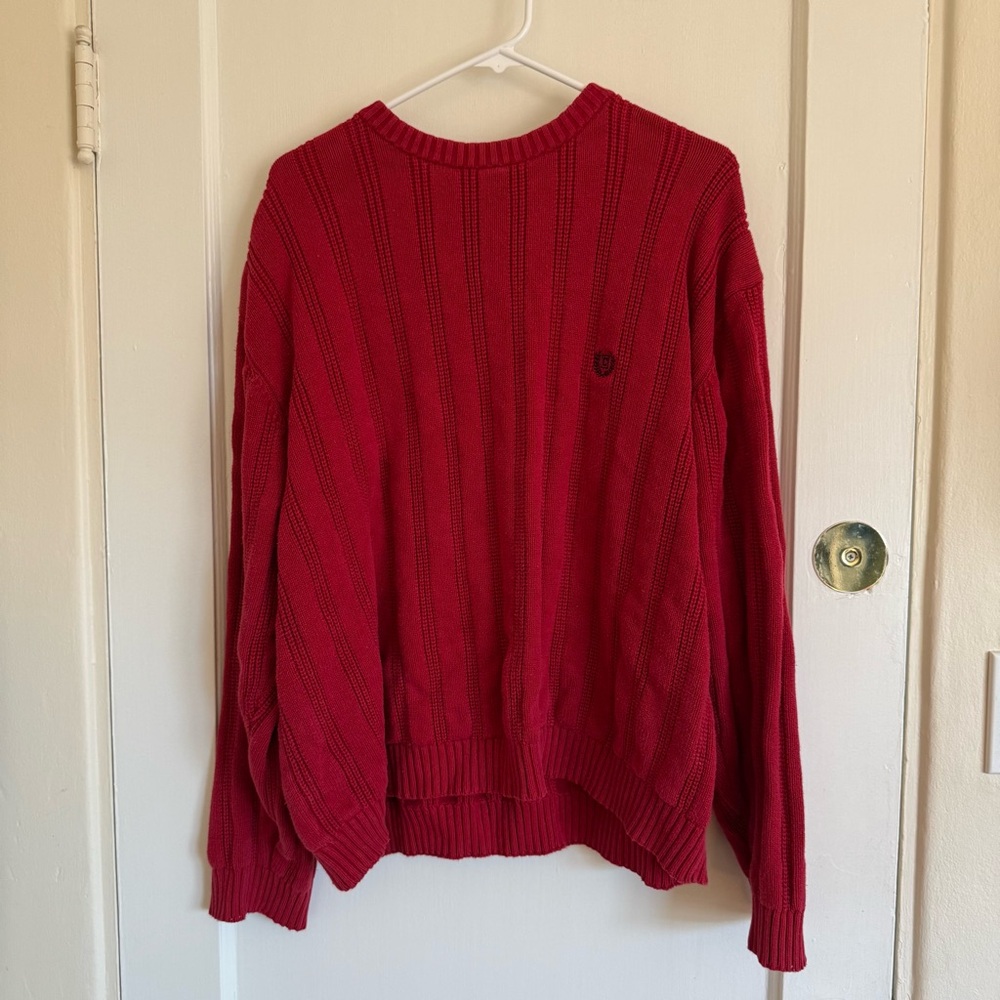 Chaps Women's Vibrant Red Crew Neck Sweater